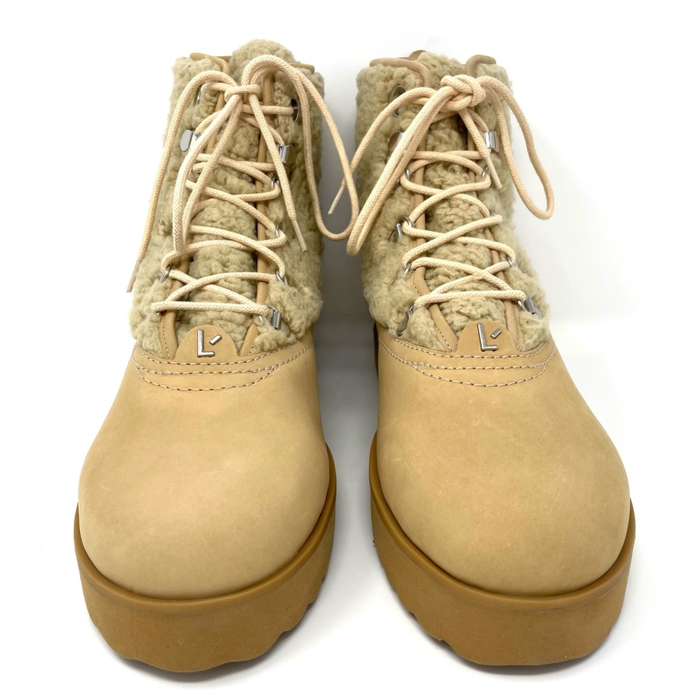 Larroude Cream Lace Up Boots - Picture 3 of 16